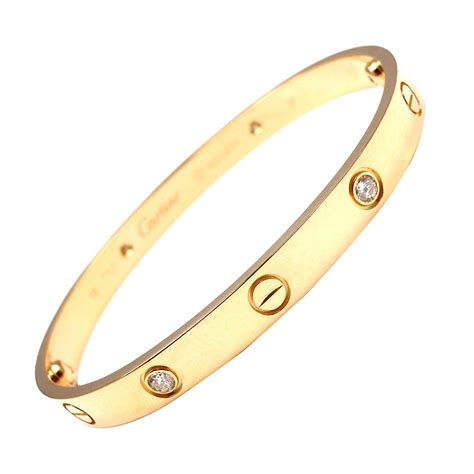 cartier bangle with diamonds|cartier bracelet with 4 diamonds.